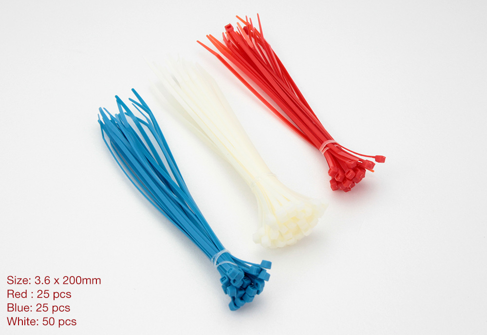 3.6mm x 140mm Red Zip Cable Tie Pack of 100