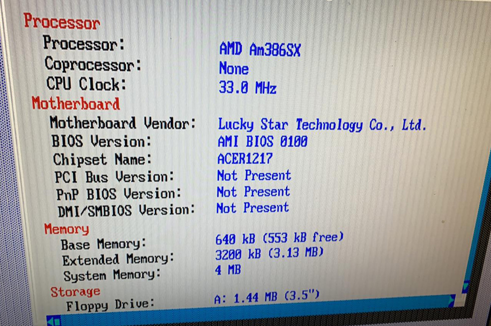 Retro 80386 386 SX 33MHz Computer PC Windows 3.1 MS-DOS