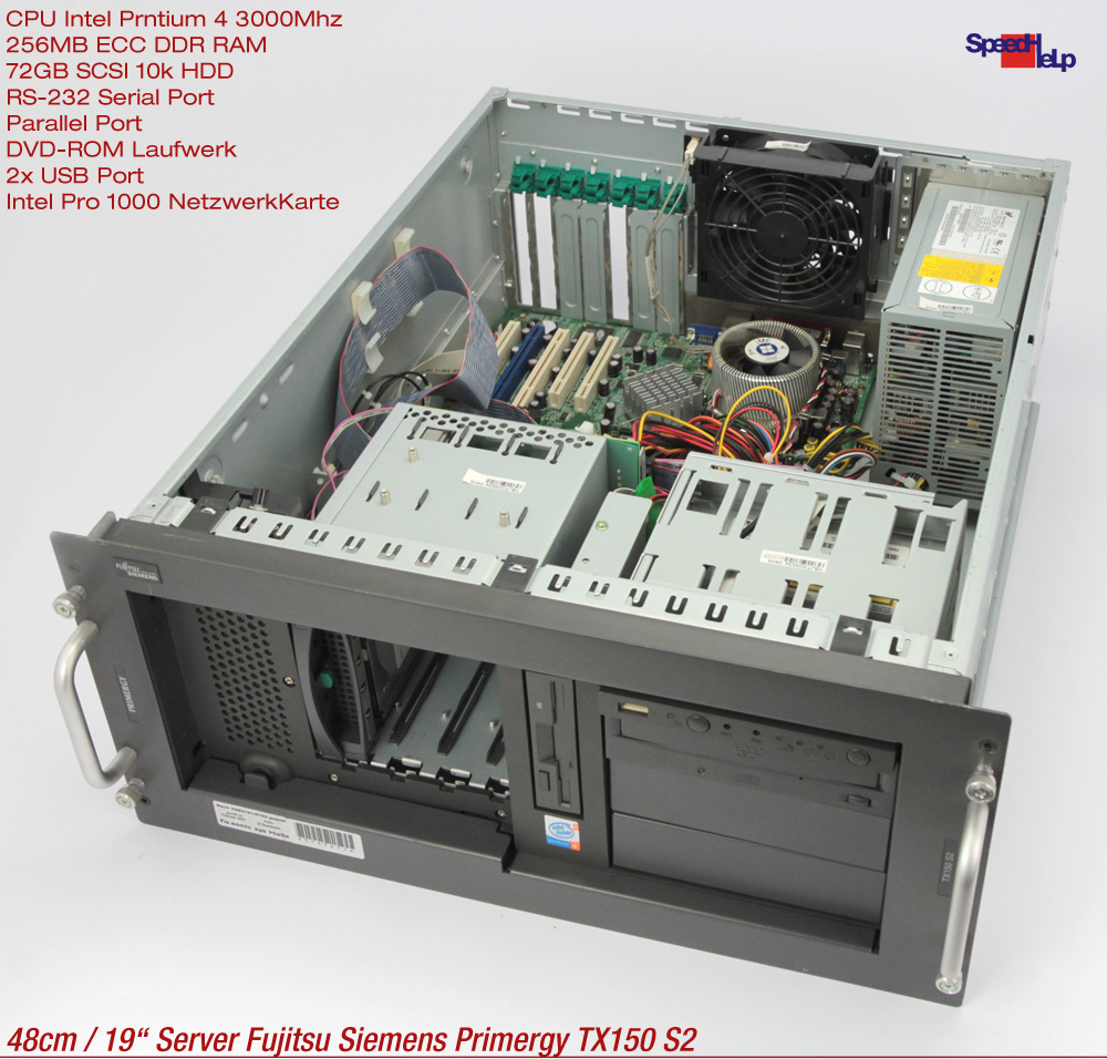 19 18 7 8in 5he 5u Server Fujitsu Siemens Fsc Primergy Tx150 S2 72gb Scsi Ebay