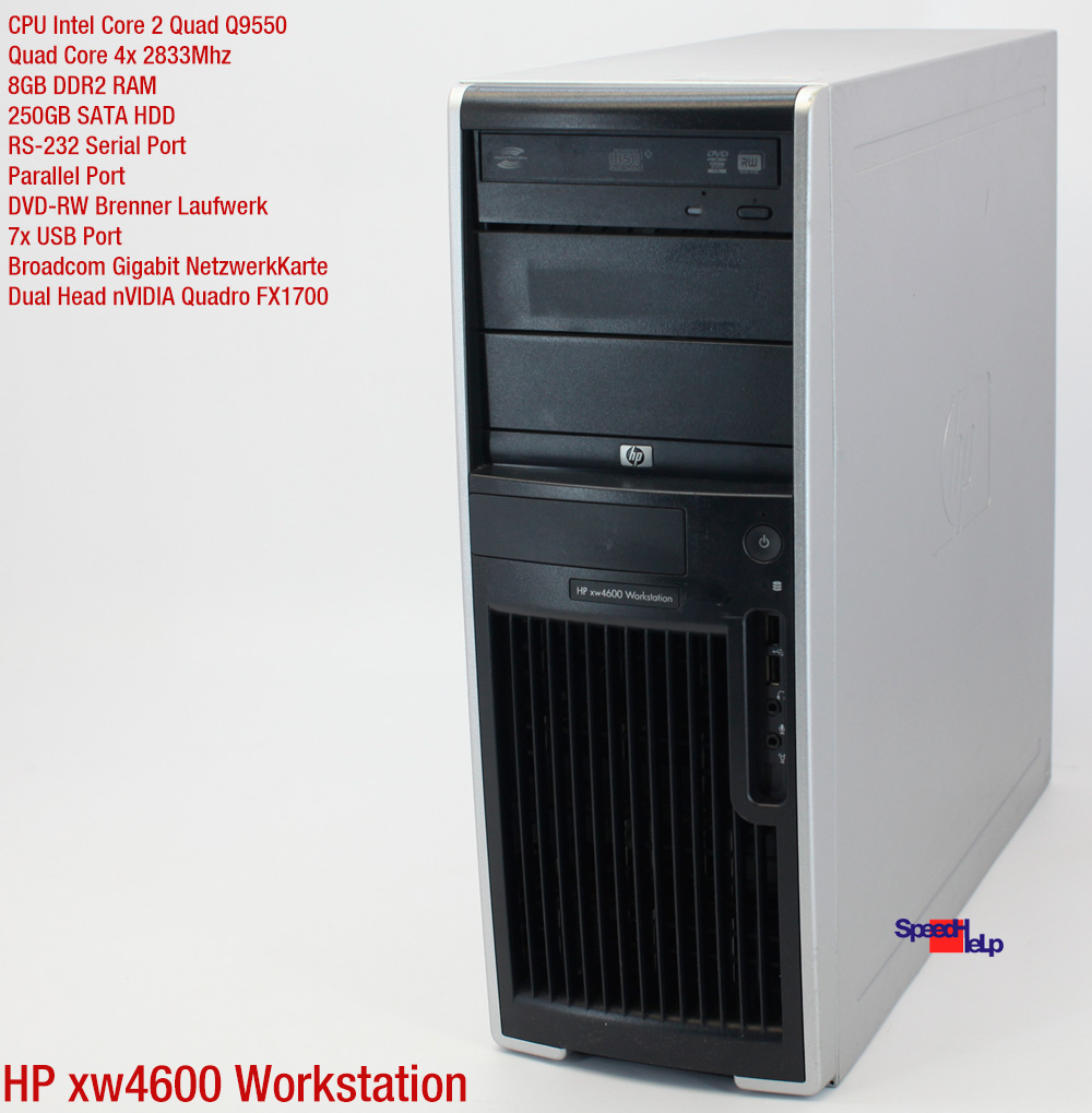 HP WORKSTATION XW4600 8GB RAM CORE 2 QUAD Q9550 COMPUTER PC