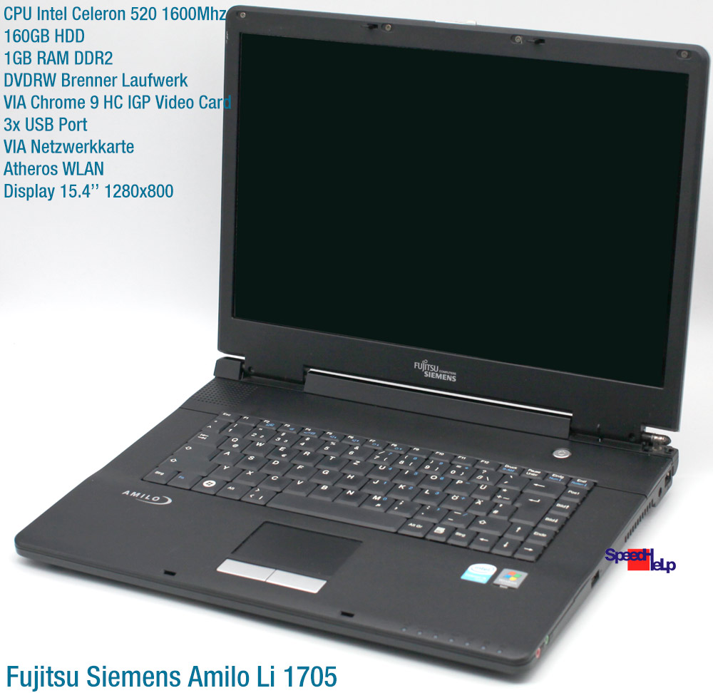 Fujitsu Siemens Amilo Li 1705 Notebook 160GB Hdd 1GB Ram Dvdrw For