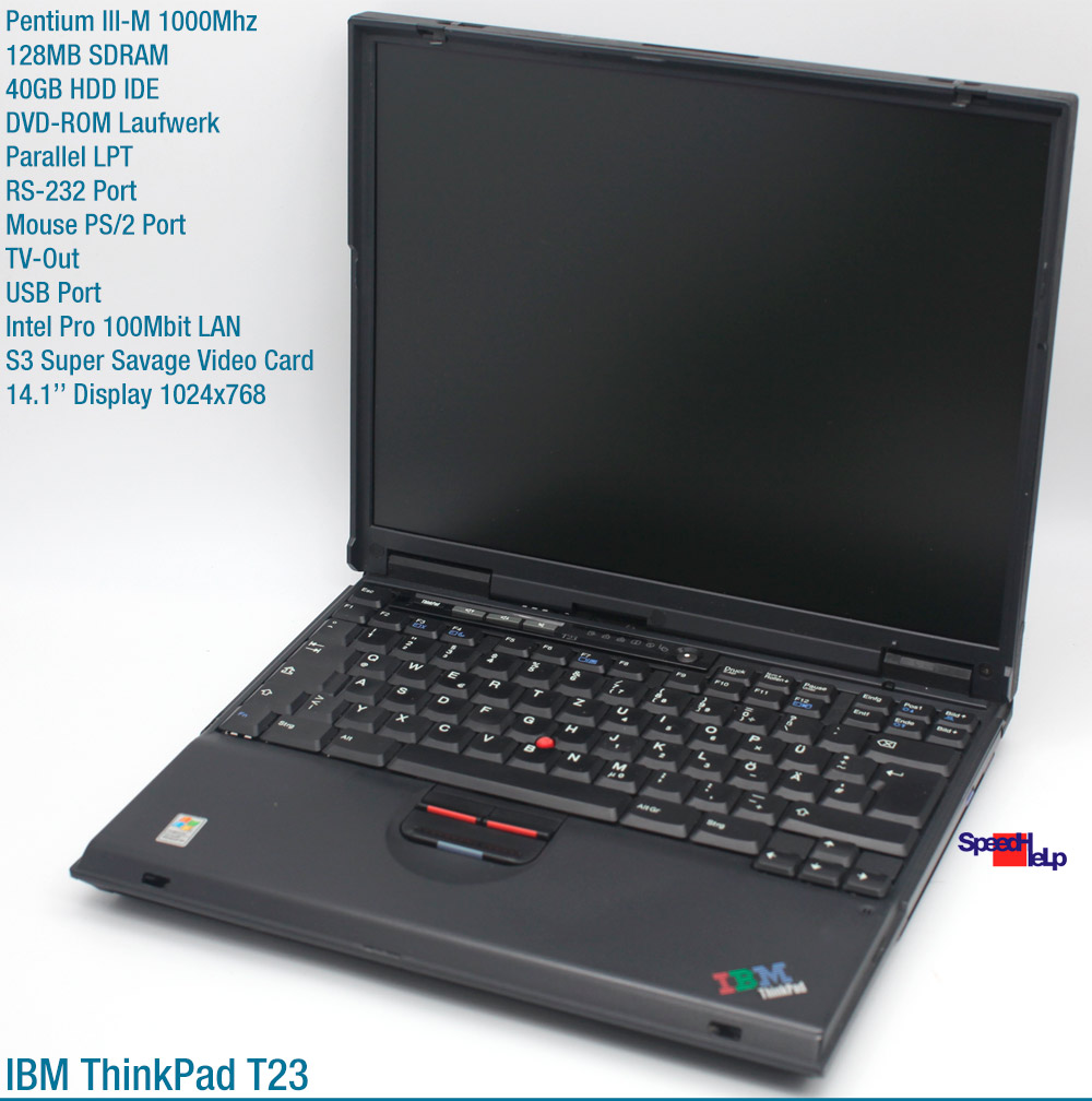 Notebook IBM ThinkPad T23 Intel Pentium 3 1000MHZ Laptop Windows
