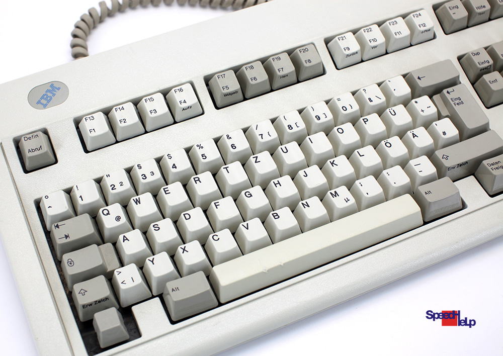 Ibm 1394416 Vintage Keyboard Computer Qwerty German Retro Old 1995